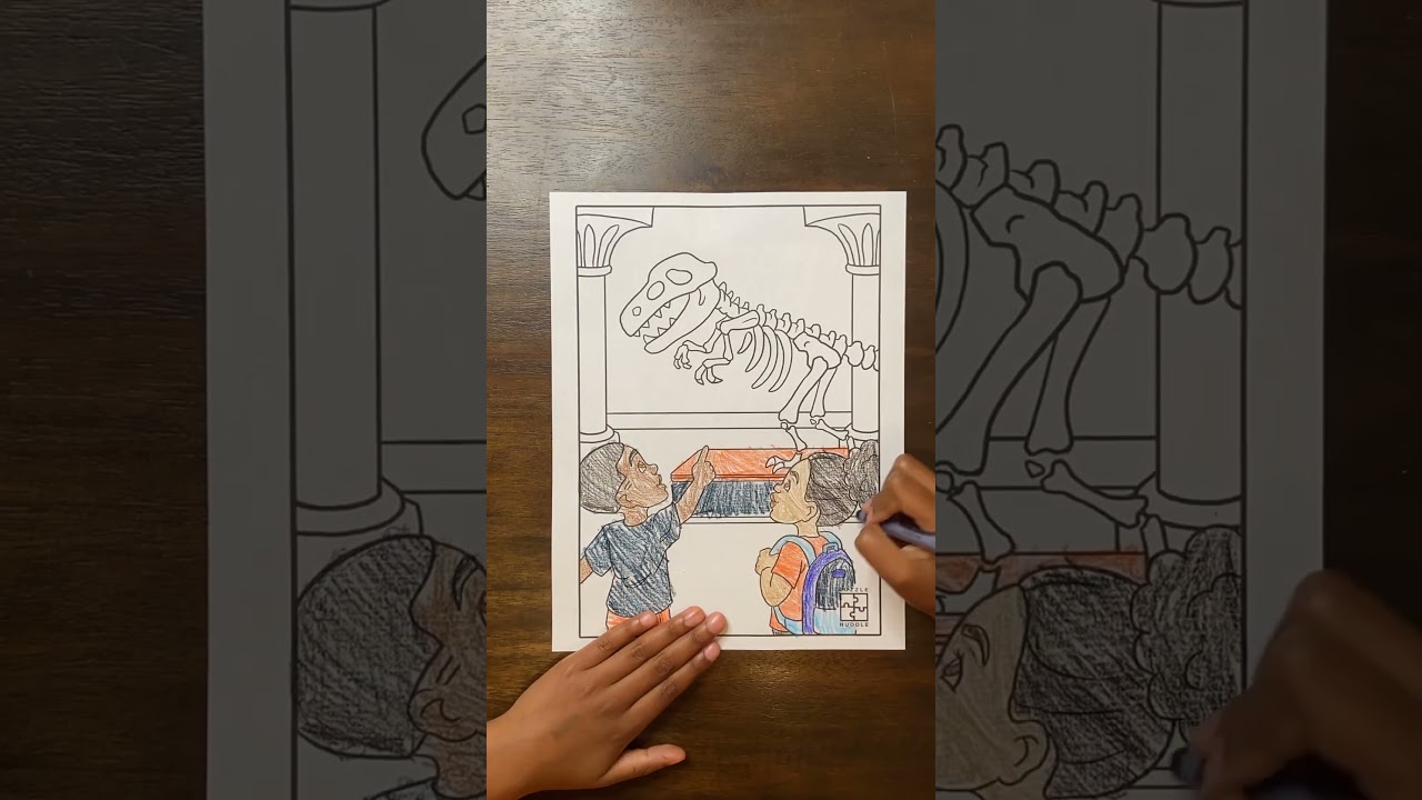 Dinosaur Museum Coloring Page  - STEM Education