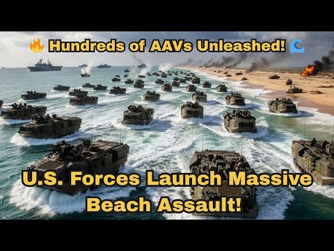 Hundreds of AAVs Unleashed in Massive Amphibious Beach Assault by U.S. Forces