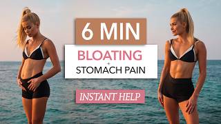 6 MIN BLOATING + STOMACH PAIN RELIEF - exercises, stretches & massaging I quick help
