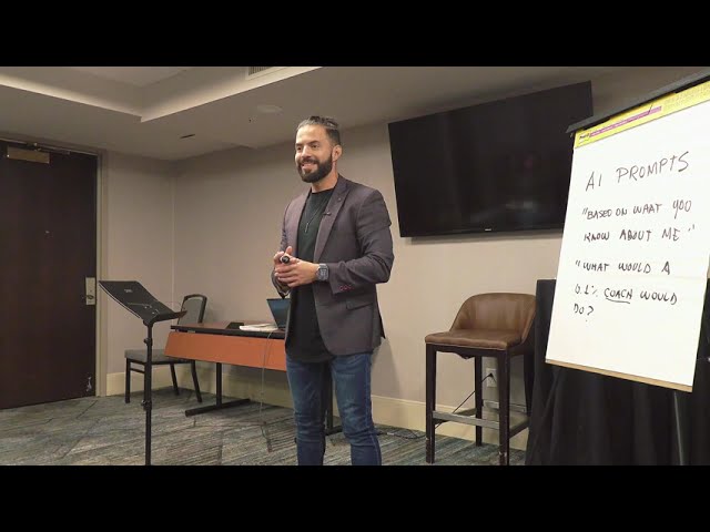 Daniel Ro teaching a live AI workshop