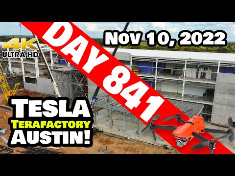 CATHODE BUILDING CRANKING AT GIGA TEXAS! - Tesla Gigafactory Austin 4K  Day 841 - 11/10/22 - Tesla