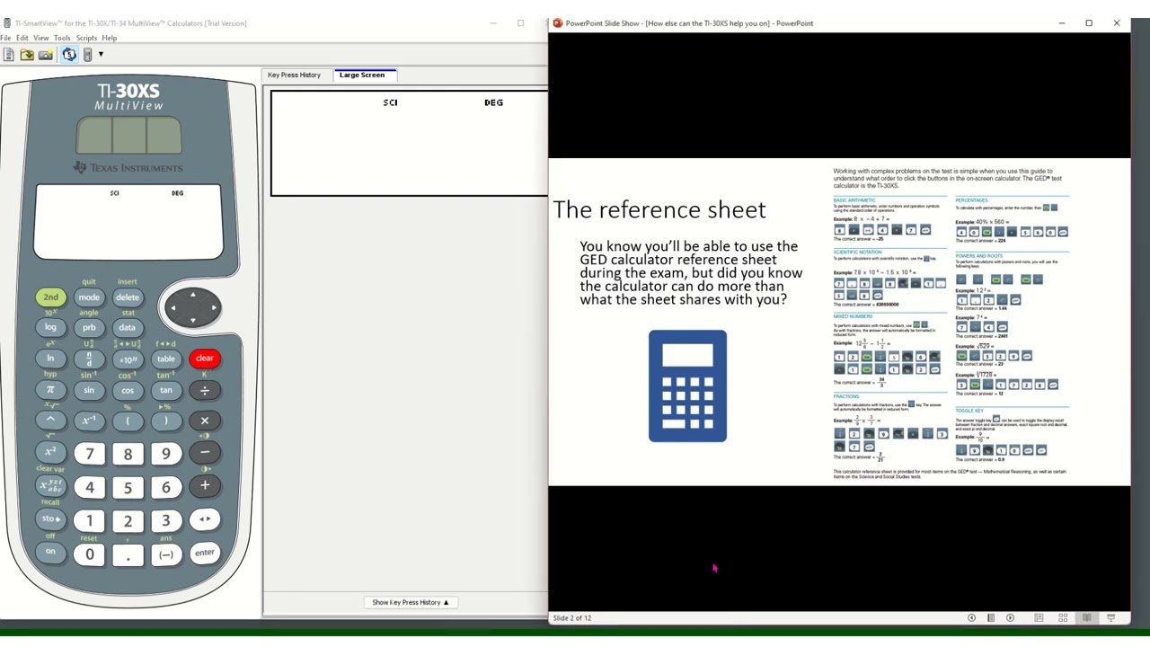 GED Calculator Tip - standard to scientific notation