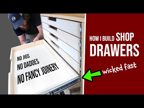 Wicked Fast Shop Drawers (Offsets & Butt Joints) - How To Install Drawer Slides EASY