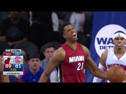 Hassan Whiteside Full Highlights 2016 04 13 vsPISTONS 27 Pts 3 Blk