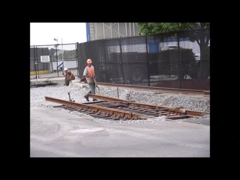 New railroad switch track reconnects abandoned spur - Fall River, MA - 2014