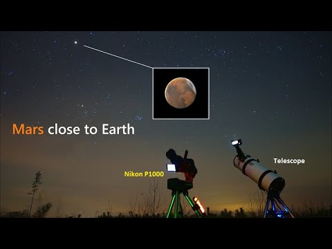 Mars close approach to Earth 2022 through my Telescope and Nikon P1000 super-zoom camera