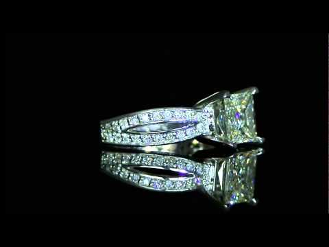 2.60 CT SI2 PRINCESS DIAMOND SOLITAIRE ENGAGEMENT RING 14K WHITE GOLD