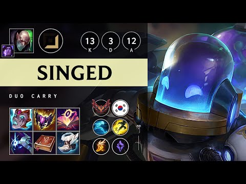 Singed Carry vs Draven: Quadra Kill, Legendary - KR Grandmaster Patch 14.17