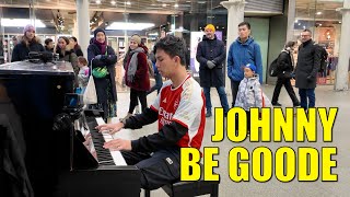 When I Rock Out the Station Piano with Johnny Be Goode | Cole Lam