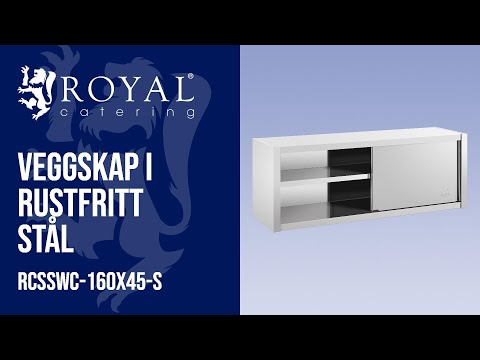 video - Veggskap i rustfritt stål - 160 cm x 45 cm