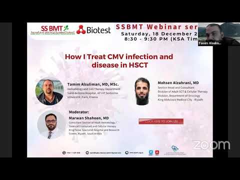 SSBMT Webinar Series - How I Treat CMV infection and  disease in HSCT - 18 December 2021