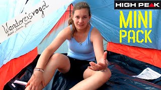 Wie viel Zelt gibt's für kleines Geld? HIGH PEAK Minipack Zelt für 2 Personen -  Aufbau & Review