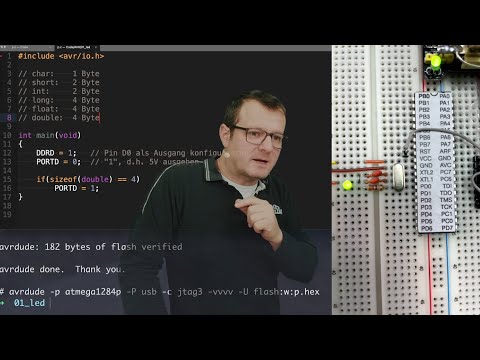 2022 12 13 Programmieren - Mikrocontroller: LED blinken, Größe Datentypen
