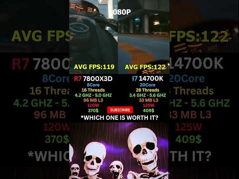 Ryzen 7 7800X3D vs Core i7 14700K – Best CPU for Gaming Performance? #pcgaming #shorts