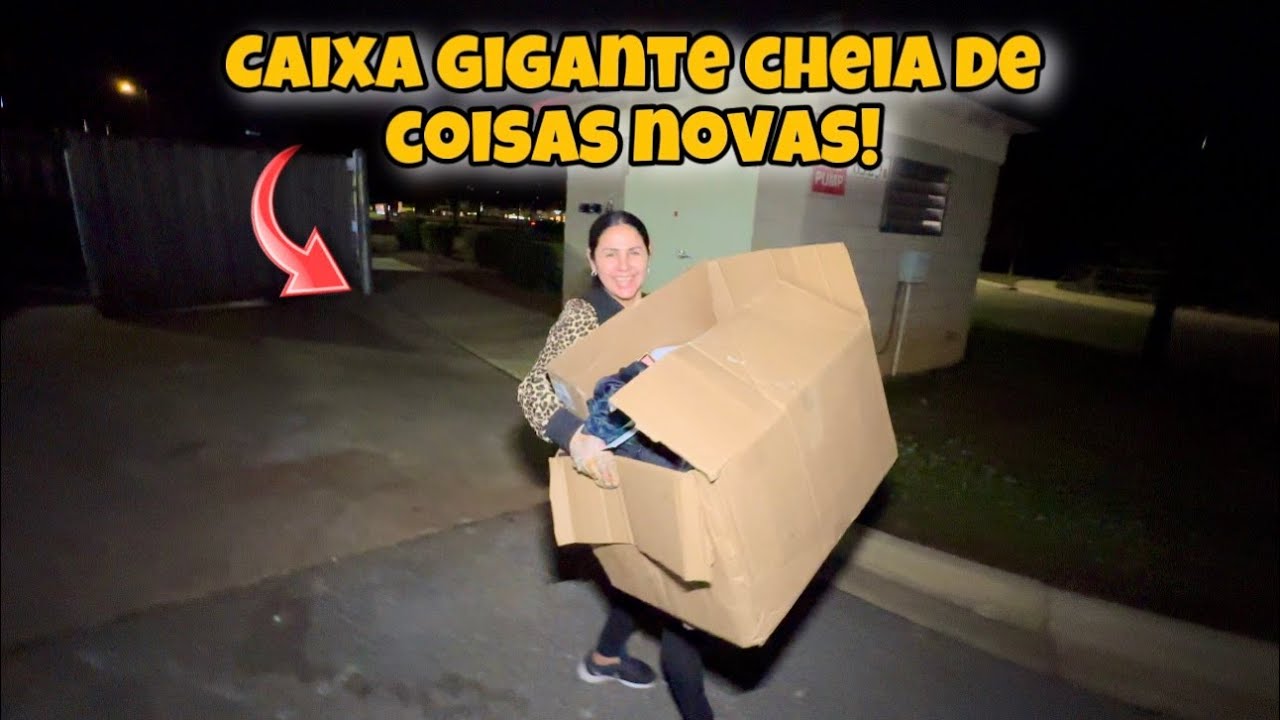 Dumpster diving! Caixa gigante cheia de coisas novas!😱🇺🇸
