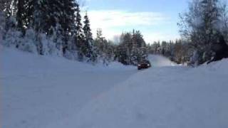 preview picture of video 'Mikko Hirvonen, Sebastien Loeb high speed drive by. WRC Sweden 2010'