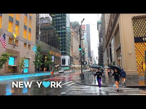 [4K] New York City Rain Walk | City Ambience & Relaxing Sounds☔ (2025)