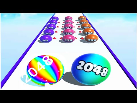 Color Bump Ball 2048 - 3D Merge Vs Ball Merge 2048 - Gameplay Walkthrough