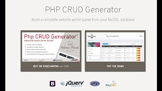 PHP CRUD Generator video