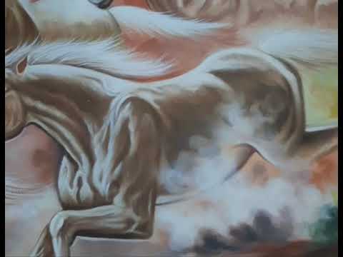 Seven Running Horse Handmade Painting On Oil Canvas Painting