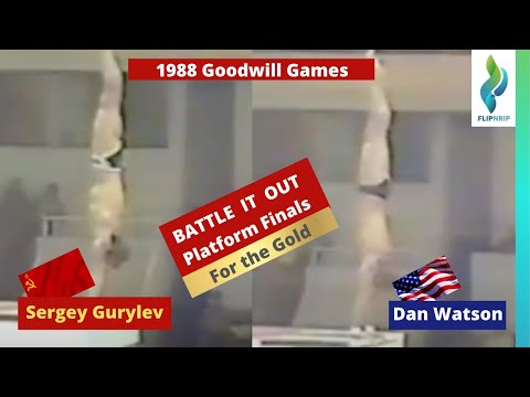 1986 Goodwill Games Men 10 Meter - Sergey Gurylev Soviet Union & Dan Watson USA Battle it out