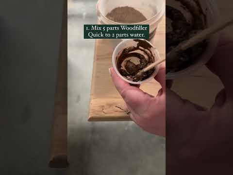 Fill knots, cracks, and nail holes with Woodfiller Quick, a one-component shrink-proof putty!