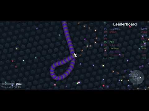 Slither.io A.I.100 Tiny Hacker Snake vs Giant Troll Snakes or Game Over