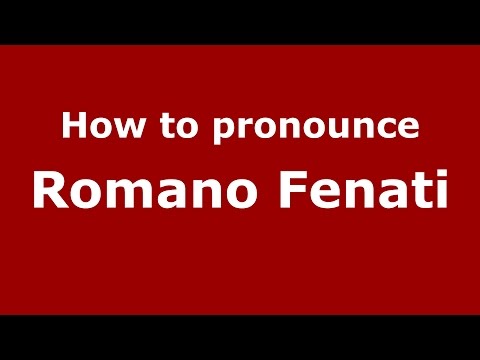 How to pronounce Romano Fenati (Italian/Italy)  - PronounceNames.com