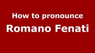 How to pronounce Romano Fenati