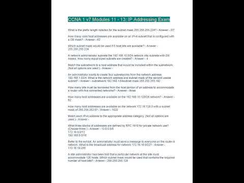 Ccna 1 V7 Modules 11 13 Ip Addressing Exam Brand New 2023