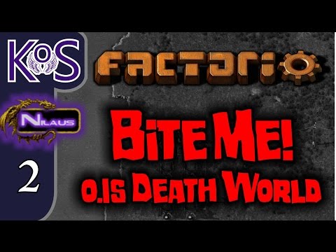 Factorio 0.15 Bite Me! Ep 2: Expanding Smelting - Death World COOP MP Gameplay, Let's Play