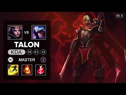 Talon Mid vs LeBlanc - EUW Master Patch 11.1