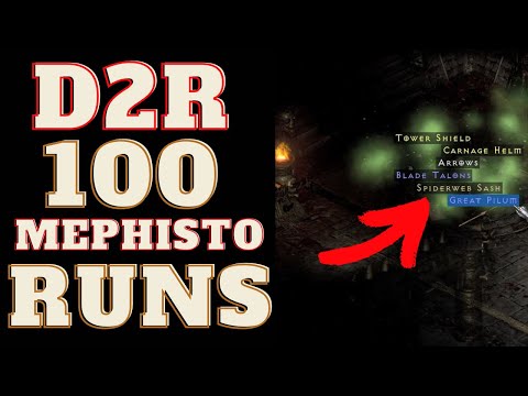 Diablo 2 Resurrected: 100 Mephisto Runs | Orb/Wall Sorceress