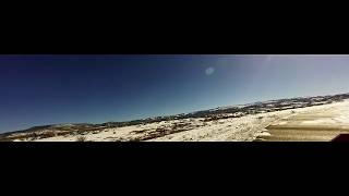 View of the snow covered mountains to the south of town