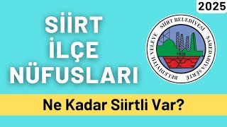2025 Siirt İlçe Nüfusları - İlçelere Göre Siirtli Sayıları