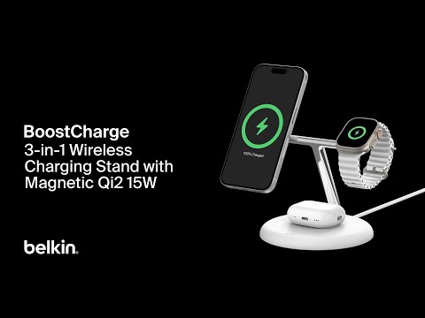 Беспроводное зарядное устройство Belkin Magnetic Qi2 3in1 15W Black (WIZ023VFBK)