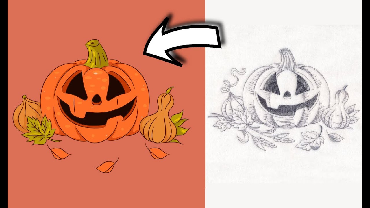 Adobe Illustrator Tutorial |  Create a Vector pumpkin from Sketch