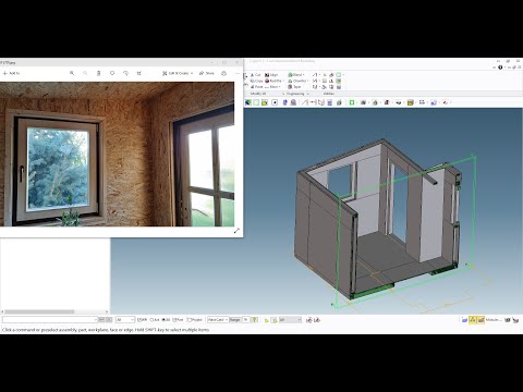 PTC Creo Elements/Direct Modeling - Wooden Garden Office / Shed - Inner and outer OSB panels 1/3