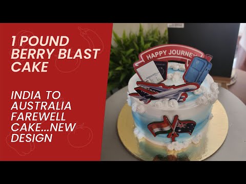Berry Blast Cake for someone going Abroad forever...🫂🇮🇳🇦🇺 #youtube #strawberrycake #blueberrycake
