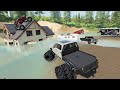 Huge storm floods houses and campers | Farming Simulator 19 camping and mudding