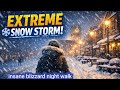 Night Walk In Extreme Winter Snow Storm Oslo Norway Magical Arctic Blizzard