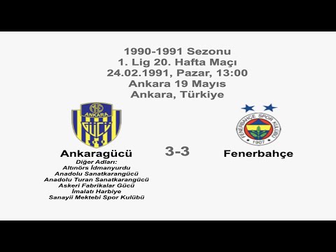 Ankaragücü 3-3 Fenerbahçe [HD] 24.02.1991 - 1990-1991 Turkish 1st League Matchday 20 (Ver. 3)