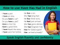 How To Use Have Has Had In English Daily Use English Sentences 100 Clear