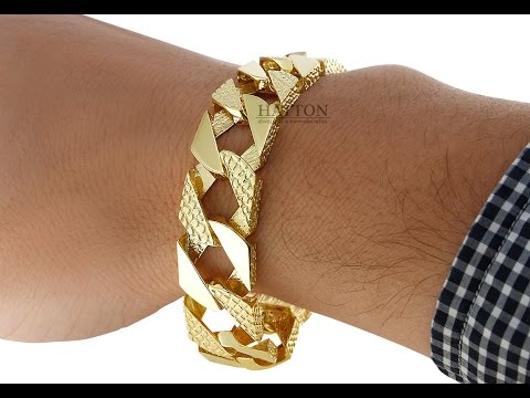 9ct 14ct 18ct Textured Curb Bracelet 50.8 grams - Hatton Jewellers London