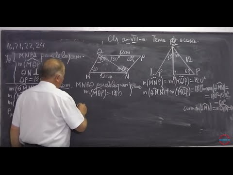 1/2 Lectia 613 - Triunghiul isoscel: proprietati Paralelogramul: proprietati Probleme - Tema Clasa 7
