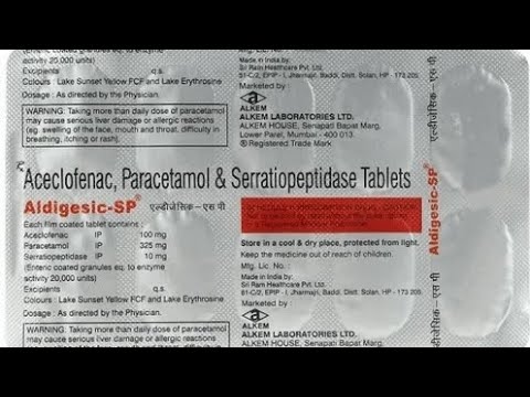 Aceclofenac Paracetamol Serratiopeptidase Tablet Exporters from India
