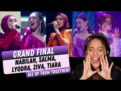 Salma, Nabilah, Lyodra, Ziva &Tiara | GRAND FINAL | INDONESIAN IDOL 2023 | REACTION!!