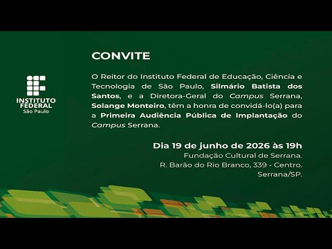 Primeira Audiência Pública - Campus Serrana