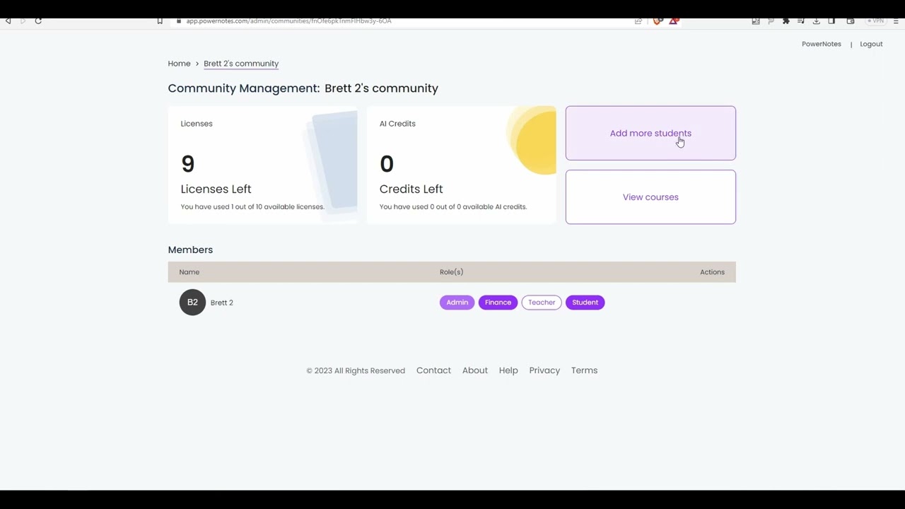 PowerNotes Instructor Guide: How to Set up a Community