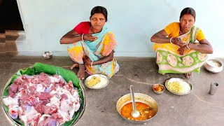 MUTTON CURRY santali tribe traditional cooking recipe prepared by santali village women||rural India